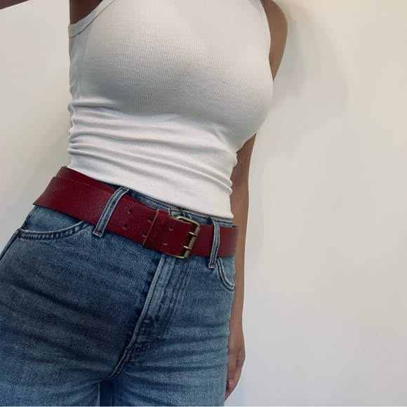 Authentic Vintage Miu Miu Red Leather Belt - Picture 3 of 9